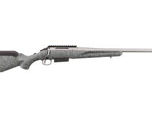 Ruger, American Generation II, Bolt Action Rifle, 450 Bushmaster, 20" Barrel, 1:16 Twist, Threaded 11/16X24, Muzzle Brake, Cerakote Finish, Gunmetal, Gray Splatter Synthetic Stock, Manual Safety, Picatinny Rail, 3 Rounds, 1 Magazine