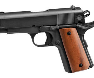 Armscor, GI Standard CS, 1911, Semi-automatic, Metal Frame Pistol, Officer Size, 45ACP, 3.5" Barrel, Steel, Parkerized Finish, Black, Wood Grips, Fixed Sights, 7 Rounds, 1 Magazine