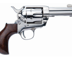 Cimarron, Thunderball, Single Action Only, 9MM, 3.5" Barrel, Steel, Nickel Finish, Birdshead Walnut Grips, Fixed Sights, 6 Round