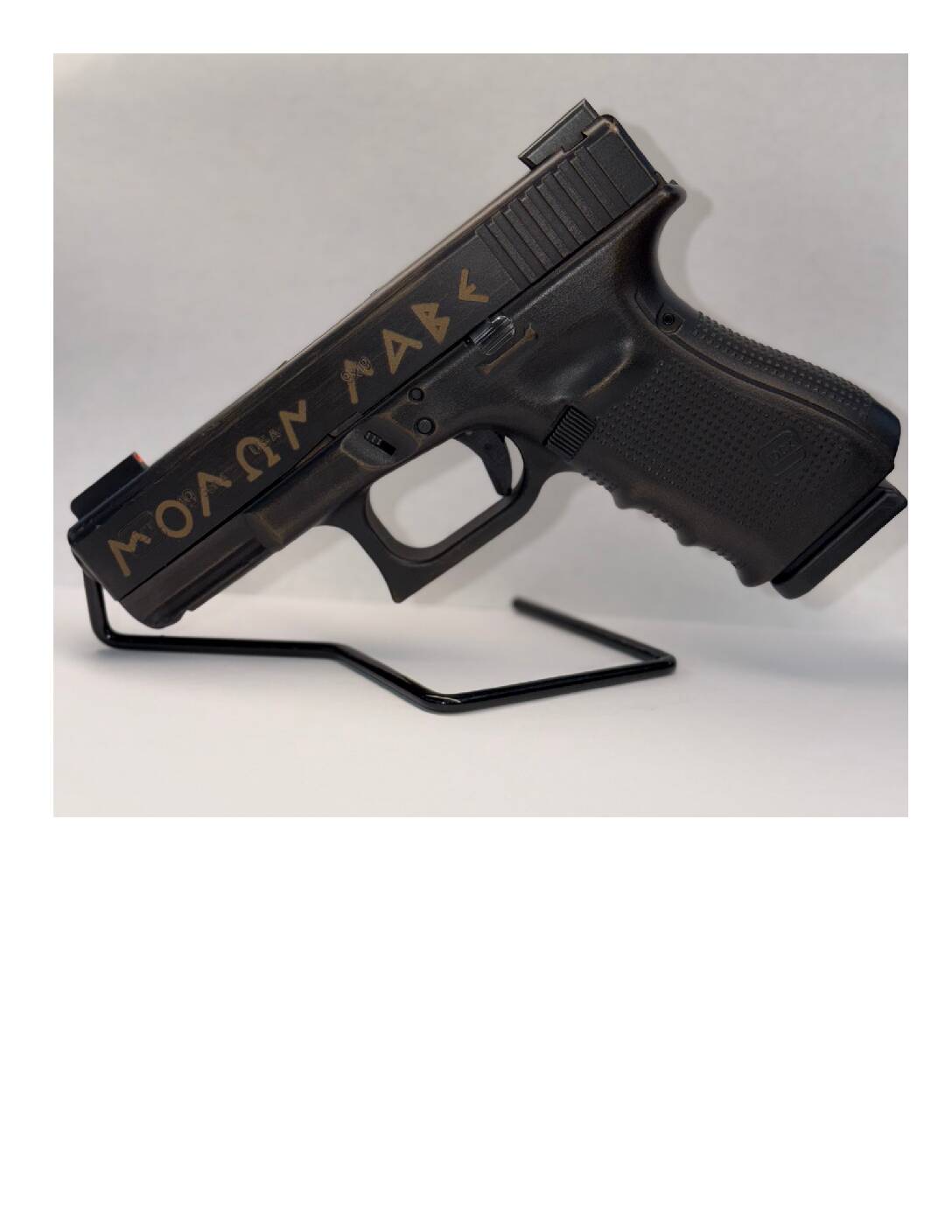 Glock 19 G4 Spartan Molon Labe 9mm Luger 4in Burnt Bronze Battle Worn Pistol - 15+1 Rounds USED - Image 2