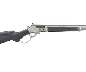 Marlin Firearms, 1895 Trapper, Large Loop, Lever Action Rifle, 45-70 Government, 16.5" Threaded Barrel, 11/16X24 Pattern, Satin Finish, Silver, Black Laminate Stock and Forend, Adjustable Skinner Sights, Crossbolt Safety, 5 Rounds, Right Hand