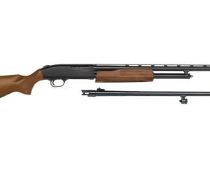 Mossberg, 500 Combo, Bantam Compact, Pump Action, 20 Gauge, 3" Chamber, 22" Vent Rib Barrel, AccuChoke, Blue Finish, Wood Stock, Bead Sight, 5 Rounds, w/24 Rifled Barrel, Rifled Sights