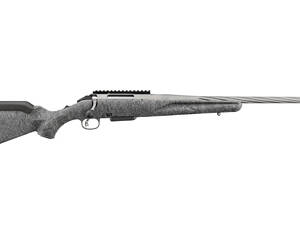 Ruger, American Generation II, Bolt Action Rifle, 350 Legend, 20" Spiral Fluted Barrel, 1:16 Twist, Threaded 1/2X28, Muzzle Brake, Cerakote Finish, Gunmetal, Gray Splatter Synthetic Stock, Manual Safety, 5 Rounds, 1 Magazine Warning