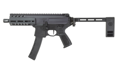 Sig Sauer, MPX, Semi-automatic Pistol, 9MM, 6" Threaded Barrel, 13.5x1 LH Thread Pitch, Anodized Finish, Black, Pistol Brace, 35 Rounds, 1 Magazine