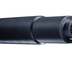 Sonicore, Rekkr OB (Over-Barrel), Suppressor, 223 Remington, 8.37" Length, 1.77" Diameter, Stainless Steel Construction, Anodized Finish, Black, 1/2X28 Direct Thread, 14.8oz