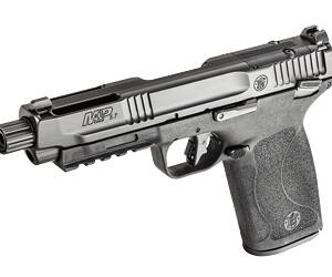 Smith & Wesson, M&P, Semi-automatic, Single Action Only Internal Hammer Fired, Full Size, 5.7X28MM, 5" Threaded Barrel, Optics Ready, Manual Thumb Safety, Optic Height Sights, Black, 22 Rounds, 2 Magazines