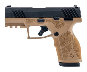 Taurus USA, GX2, Semi-automatic, Striker Fired, Compact, 9MM, 3.38" Barrel Length, Matte Finish, Tan and Black, Manual Safety, White Dot Front Sight with Drift Adjustable Rear Sight, 13 Rounds, 2 Magazines