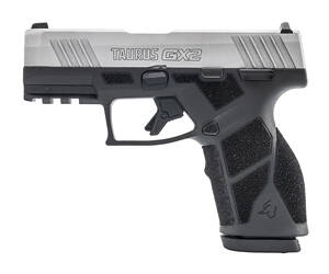 Taurus USA, GX2, Semi-automatic, Striker Fired, Compact, 9MM, 3.38" Barrel Length, Matte Finish, Silver and Black, Manual Safety, White Dot Front Sight with Drift Adjustable Rear Sight, 13 Rounds, 2 Magazines