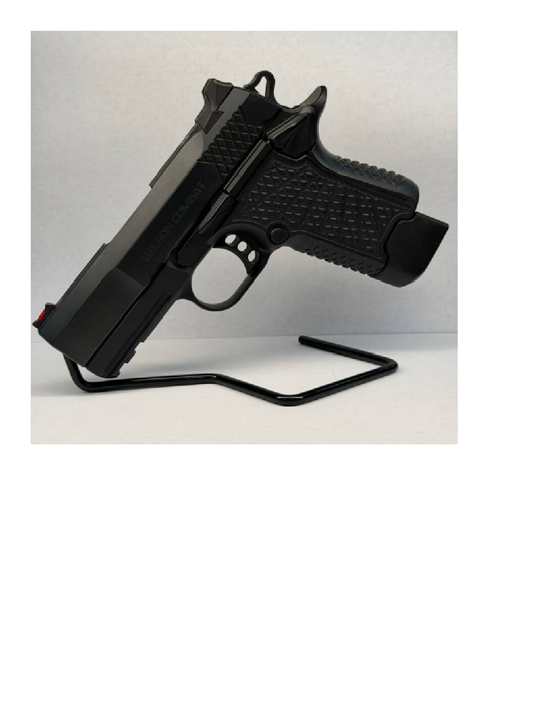 Wilson Combat, SFX9, X-TAC, Single Action Only, Semi-automatic, Aluminum Frame Pistol, Compact, 9MM, 3.25" Stainless Steel Barrel with Bushing, DLC Finish, Black, G10 Starburst Grips, Lightrail, Fiber Optic Front Sight, Manual Thumb Safety, 15 Rounds, 2 Magazines, Right Hand