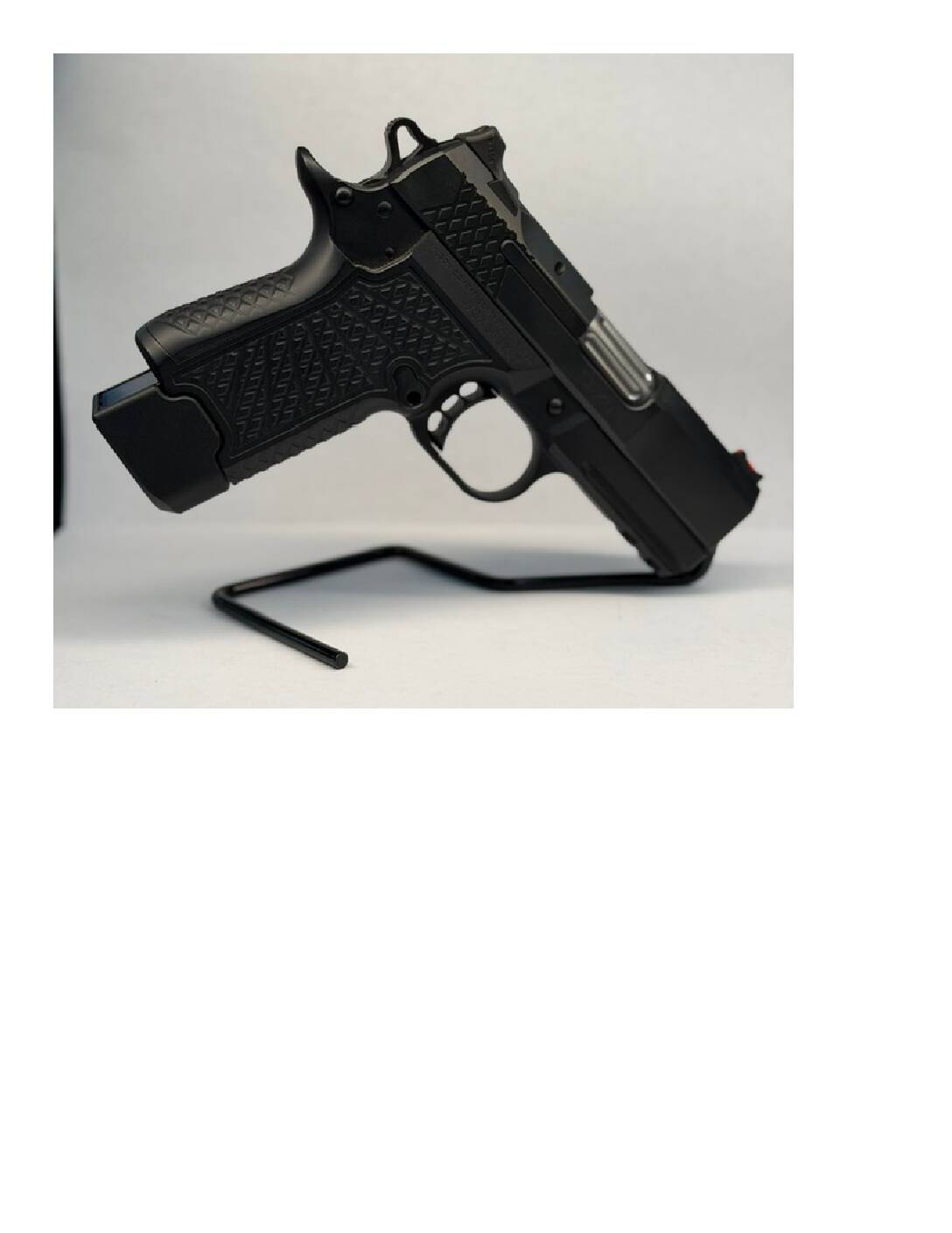 Wilson Combat, SFX9, X-TAC, Single Action Only, Semi-automatic, Aluminum Frame Pistol, Compact, 9MM, 3.25" Stainless Steel Barrel with Bushing, DLC Finish, Black, G10 Starburst Grips, Lightrail, Fiber Optic Front Sight, Manual Thumb Safety, 15 Rounds, 2 Magazines, Right Hand - Image 2