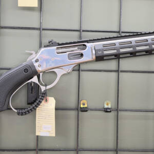 Rossi, R95, TALO Edition Bear Engraving, Lever Action Rifle, 45-70 Government, 18" Threaded Barrel, Stainless Steel Finish, Silver, Laminate Wood Stock, Rear Peep Sight, 5 Rounds