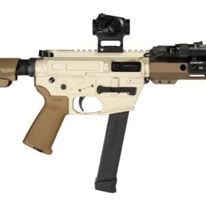 Shark Coast Tactical SCC8219CNAPP-S Creepy Nappstirr 9mm Luger 30+1 7.50" Threaded Barrel, Aluminum Receiver w/Picatinny Rail, M-LOK Handguard, Flat Dark Earth Polymer SB Tactical SBA3 Brace, Vortex Crossfire Red Dot Streamlight w/Pressure Pad