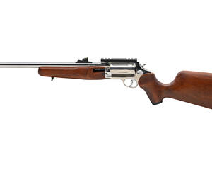 Rossi, Circuit Judge, Double Action, 45 Colt/410 Bore, 3" Chamber, 18.5" Barrel, Stainless Finish, Wood Stock, 5 Rounds Warning