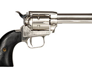 Heritage, Rough Rider, Single Action, Revolver, 22LR Only, 4.75" Barrel, Alloy, Nickel Finish, Nickel, Black Laminate Wood Grips, Fixed Sights, 6 Rounds